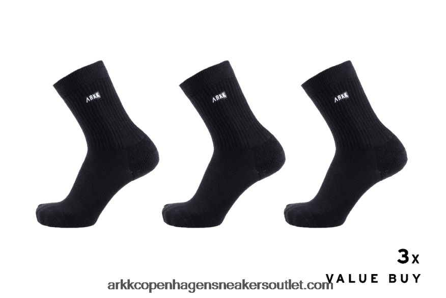 Z8HT4P234 ARKK Copenhagen το πακέτο 3 υψηλών προδιαγραφών κάλτσας μαύρο άσπρο